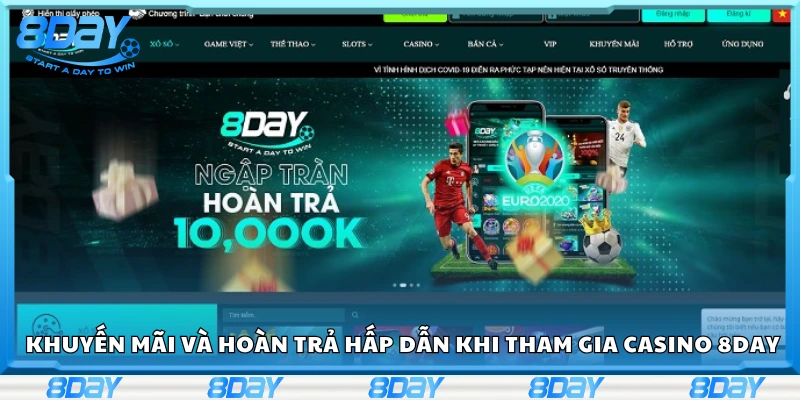 Khuyến mãi và hoàn trả hấp dẫn khi tham gia casino 8Day