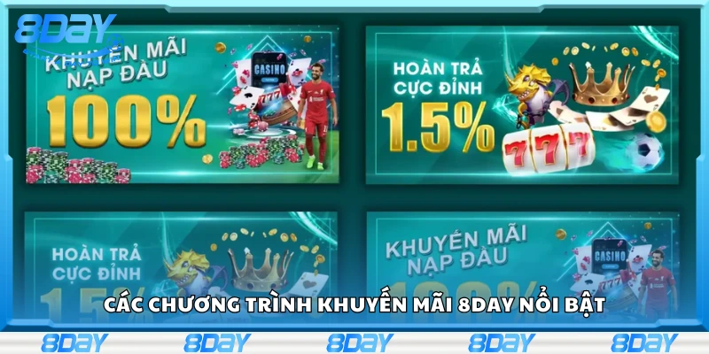 Một số chương trình khuyến mãi 8Day nổi bật